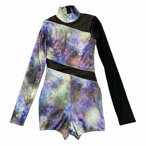 Weissmans Unitard Dance Costume Adult Sz SA Small Painter 11835 Long Sleeve